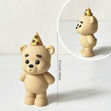 1pc Reusable Cute Brown Bear Party Cake Topper - Suitable For Birthday Cakes, Gender Reveal Parties, Baby Showers, Weddings, Anniversaries, Summer Parties, Christmas Cake Decorations - Multicolor - View 4