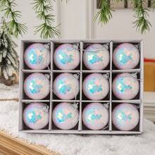 12 piezas Juego de adornos de bolas de Navidad, decoraciones colgantes para el árbol de Navidad brillantes, bolas de adorno de colores, decoraciones colgantes con forma de corazón, adecuadas para Navidad, Halloween, bodas, San Valentín y Año Nuevo, ideales para decoración de fiestas en el hogar y regalos de celebración, decoraciones navideñas, decoración de escenas navideñas, decoraciones navideñas para el hogar, regalos de Navidad, decoración navideña - Multicolor - Ver 16