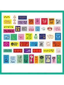 50pcs/Pack Infeel.Me Waterproof UV Printing Sticker Set, Vintage Style Decorative Labels, Die-Cut Scrapbooking Craft Supplies Back To School - Multicolor - View 14