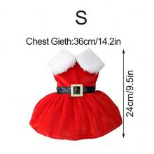 狗狗圣诞礼服，可爱小狗圣诞服装，圣诞礼服和帽子，冬季外套圣诞节节日服装，适合中小型犬猫宠物（S、M、L、XL） - 彩色 - 查看 16