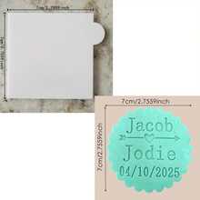 Customize Text With 2 Cookies Cake Decorations DIY Cutters Sugar Cake Templates Wedding Clay Fondant Embosser Name Cake Mold Handmade Cookie/Biscuit Embosser Stamp