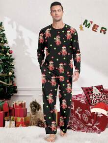 Printstory Customized Men's Shoulder Pajama Set, Personalize Any Pattern, Unique Gift For Family And Friends, Christmas - Multicolor - View 5