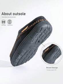 Pmoiste Pmoiste Home Slippers For Men Suture Mark Non-Slip Memory Foam House Shoes Winter Warm Classic Comfortable Faux Suede Indoor&Garden