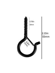 1/5 重型金属螺丝挂钩，室内外皆宜 - 完美悬挂植物、LED 灯、风铃和车库装饰。金属弹簧 Q 型挂钩、黑色 S 型挂钩、带固定扣件的防风螺丝、植物/灯挂钩、不锈钢橱柜挂钩 - 彩色 - 查看 11