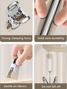 1pc Multifunctional Drying Rack With 20 Clips, Sock Hanger, Laundry Drying Rack For Balcony, Dorm Room - Pink - View 3