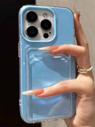 2-In-1 Candy Color Card Slot Phone Case, Compatible With IPhone Air/17/17 Pro/17 Pro Max/16/15/14/13/12/11 Pro Max/16 Plus, Minimalist Shock-Proof Transparent Soft Shell
