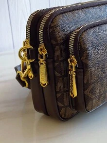 2025新款时尚经典百搭纯色PU防水材质菱形设计复古别致金属动物标志设计单肩包方形包字母图案装饰设计斜挎包适合购物，动物纹印花女士手提包