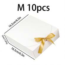 10pcs/5pcs/2pcs - White/Black/Pink/Brown Gift Box With Lid, Gift Box With Ribbon For Bridesmaid Proposal Box, Gift Box For Wedding, Birthday Gift, Shower Party And Other Parties, Valentine's Day Gifts, Valentine Day,Packaging, Birthday, DIY Making, Beauty Storage BOX