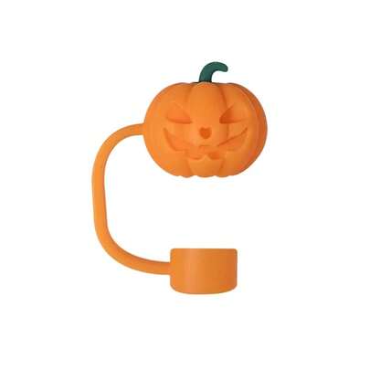 1pc 10mm Halloween Straw Cover Cap For  Cup Silicone Straw Topper For Straw Dust-Proof Reusable Straw Tips For Tumbler