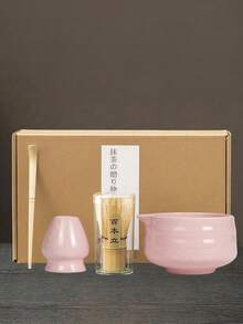 1pc/4pcs/7pcs Ceramic Matcha Bowl Set, Includes Matcha Whisk Holder, Matcha Whisk, Matcha Scoop, Japanese Tea Ceremony Set Gift Box