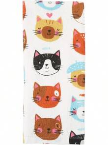 Dee R3820 Designs - Toalla de Cocina de Rizo de Gato, 16 x 26 Pulgadas, variada, Blanca, Multicolor - 1 - Ver 1