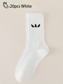 40pcs/30pcs/24pcs Unisex Comfortable Sports Socks, Men's Long Socks For Sports And Training, Women's Long Socks For Casual And Business Wear, Antibacterial, Soft, Black And White, Odor-Resistant, Moisture-Wicking, Lightweight And Comfortable, Suitable For Autumn/Winter, 20pcs/10pcs/8pcs/6pcs/4pcs/2pcs Set, Autumn