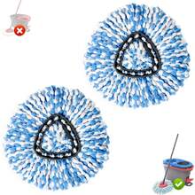 2 Pack Spin Mop Replacement Heads, Microfiber Refill Pads Compatible With 2-Tank RinseClean System, Triangle Mop Heads For Hard Floor Cleaning - Gói 2 - Xem 1