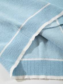 Men's V-Neck Button Striped Knit Cardigan Jacket, Casual Loose Streetwear, Suitable For Spring, Autumn, Winter