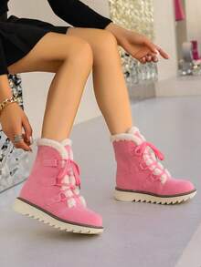 Zapatos Comodos De Mujer Winter Bootsboots For Womenwomen Shoesshoes - 粉色 - 查看 3