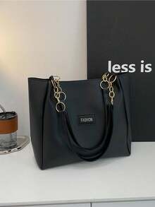 链条装饰手提单肩包，适合女士书包，返校背包，大容量，便携，商务休闲，适合少女、女大学生、新人及白领人士，非常适合返校、大学、开学第一天、中学、高中、工作、商务、通勤