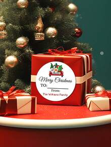 35pc Or 63pc Personalized Christmas Stickers, Supporting Text Customization, With A Size Of 4x4 Cm, Made Of PVC Material, Waterproof And Wear-Resistant, Suitable For Various Occasions.