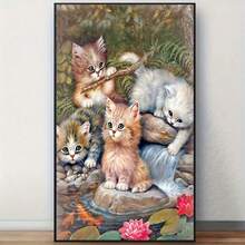 Kit di pittura di diamanti 5D, decorazione artistica di diamanti fatta a mano a forma di gatto, senza cornice, adatto per il gioco di pittura di diamanti fai-da-te, pittura di diamanti a tutto tondo, decorazione artistica moderna per casa, parete, ingresso, camera da letto, regalo per le vacanze, regalo di Capodanno