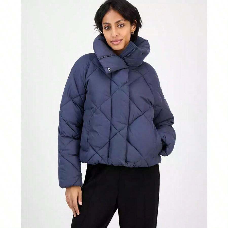 BCBGMAXAZRIA Women's Short Diamond Puffer Coat | - Smokey Blue - View 1