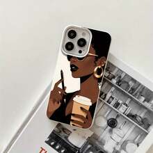 Fundas protectoras y fundas protectoras de imitación con agujeros grandes con diseño de gafas de belleza negra, adecuadas para phone 16promax, 16 15pro, 14 14 Plus/14 Promax, 13 13 Pro, 12Pro, 11/11 Pro Pro Series. Regalos Cumpleaños Y Fiestas - Blanco - Ver 1