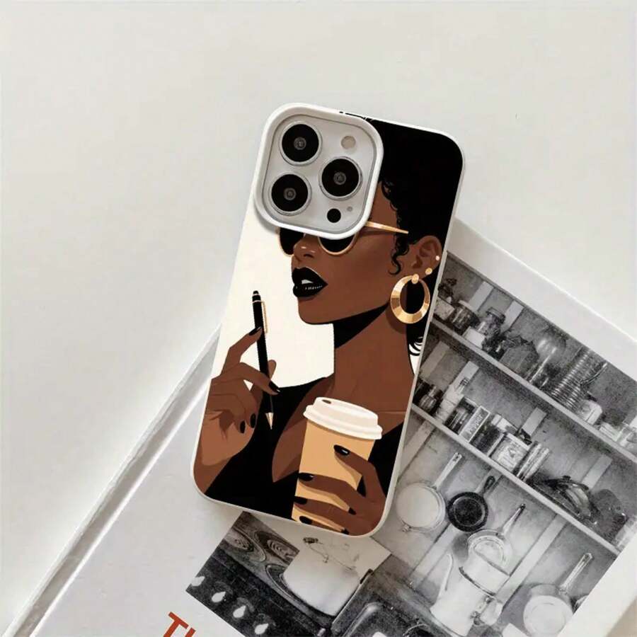Fundas protectoras y fundas protectoras de imitación con agujeros grandes con diseño de gafas de belleza negra, adecuadas para phone 16promax, 16 15pro, 14 14 Plus/14 Promax, 13 13 Pro, 12Pro, 11/11 Pro Pro Series. Regalos Cumpleaños Y Fiestas - Blanco - Ver 1