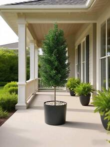 1pc Artificial Plant, Artificial Tree, Juniper, Potted, Artificial Greenery, Juniper Leaves, Excluding Planter, Home Decor, Outdoor Decor, Garden Potted, Floral Arrangement, Landscape Decoration, Christmas Decor, Room Decor, Christmas - Dark Green - View 15