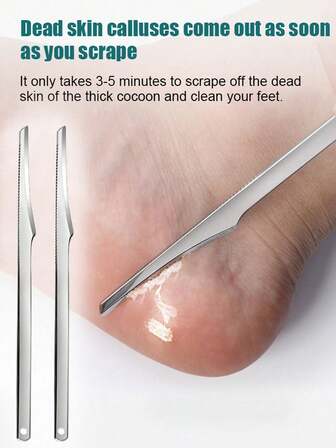 1件/2件/3件不锈钢足部护理工具，专业足部刮刀，老茧去除器，足锉，男女足部护理工具