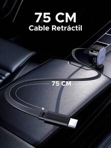 75W Cargador de Coche con Retráctil USB C 60W, 3 en 1 Cargador para Auto Carga Rápida, Adaptador de Coche Compatible con 17 16 15 Pro, Pixel 10, S25 Ultra - 1 - Ver 5