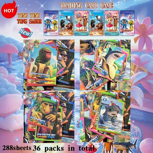 288 Cards, 36 Packs Tralala Tungtung Sahur Mythological Mountain And Sea Collectible Card Game, Strategy Card Game, 8 Cards/Pack - Anime Themed Series, Halloween Gift, Random Packaging, Card Game, Anime Card Game, Vivid Card Design, Durable Card Material, Collectible Cards, Anime Fans, Party Game, High-Quality Cards, Anime Enthusiasts, Collectible Cards, Envelope Collectible Cards, Tra La Lero Tra Lala Cards