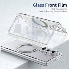VIETAO 360° Rotating Invisible Stand Transparent Material Phone Case, Compatible With Samsung Galaxy Z Fold 8 Ultra 7 6 5 4 Fold7, With Tempered Glass Screen Protector - Silver - View 6