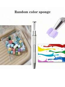 50/100PCS Mini Replaceable Nail Sponge Blocks Set: Random Colors With Metal Grabber - Gradient & Ombre Nail Art Tools For Professional Salon, DIY Manicure, Home Manicure Kits, Nail Decoration Supplies, Manicure Accessories, Nail Art Essentials