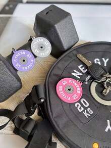 1pc Vibrant Colorful Keychain For Fitness Enthusiasts - Portable Unisex Design, Perfect As Backpack Charm, Key Ring, Key Chain, Car Interior Decoration, Ideal Gift For Gym Lovers To Attach To Gym Bags, School Bags Or Car Keys Christmas - Multicolor - View 4