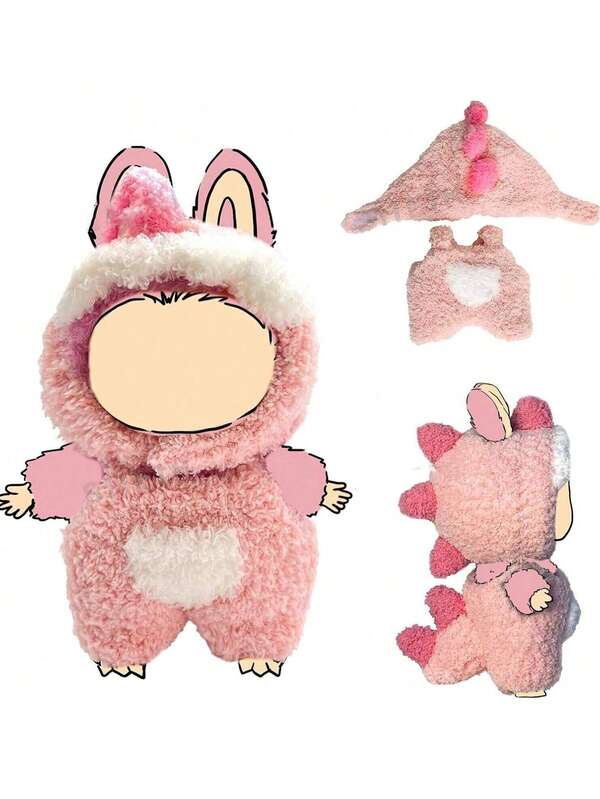 Kleidung für Labubu, Kleidung kompatibel mit Labubu, Labubu Kleidung, 17cm Puppenkleidung kompatibel, 17cm Puppenkleidung, Outfit-Set, Dinosaurier Kostüm, Puppen Schlüsselanhänger Accessoires, Tierstil Jumpsuit Outfit, Heimdekoration, Halloween Dekoration.