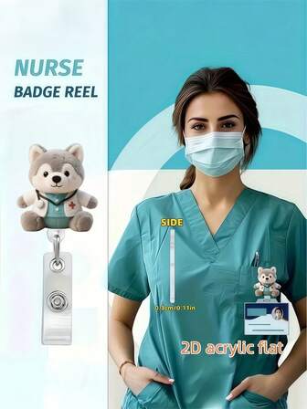 1pc Dr. Xiong Telescopic Badge Clip -DIY Fashion Identity Small Object, Metal Clip, Easy To Hang Forensics, Is A Practical Small Object For Office Places, Exhibitions, Schools, Hospitals, Office Workers To Highlight Their Personalized Badge Reels Self-Assembly, Id Badge Holder Very Suitable For Doctors, Nurses And Teachers Office Staff Volunteer Fall Badge Reel