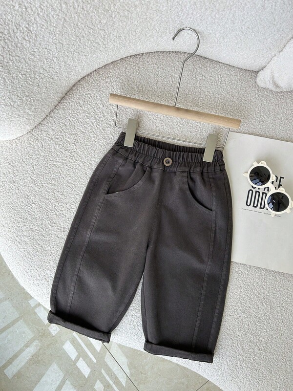 Pantalones casuales con cintura elástica para niños, estilo minimalista para primavera, otoño e invierno, cómodos para uso diario, adecuados para deportes al aire libre, esenciales para el regreso a la escuela, edición navideña