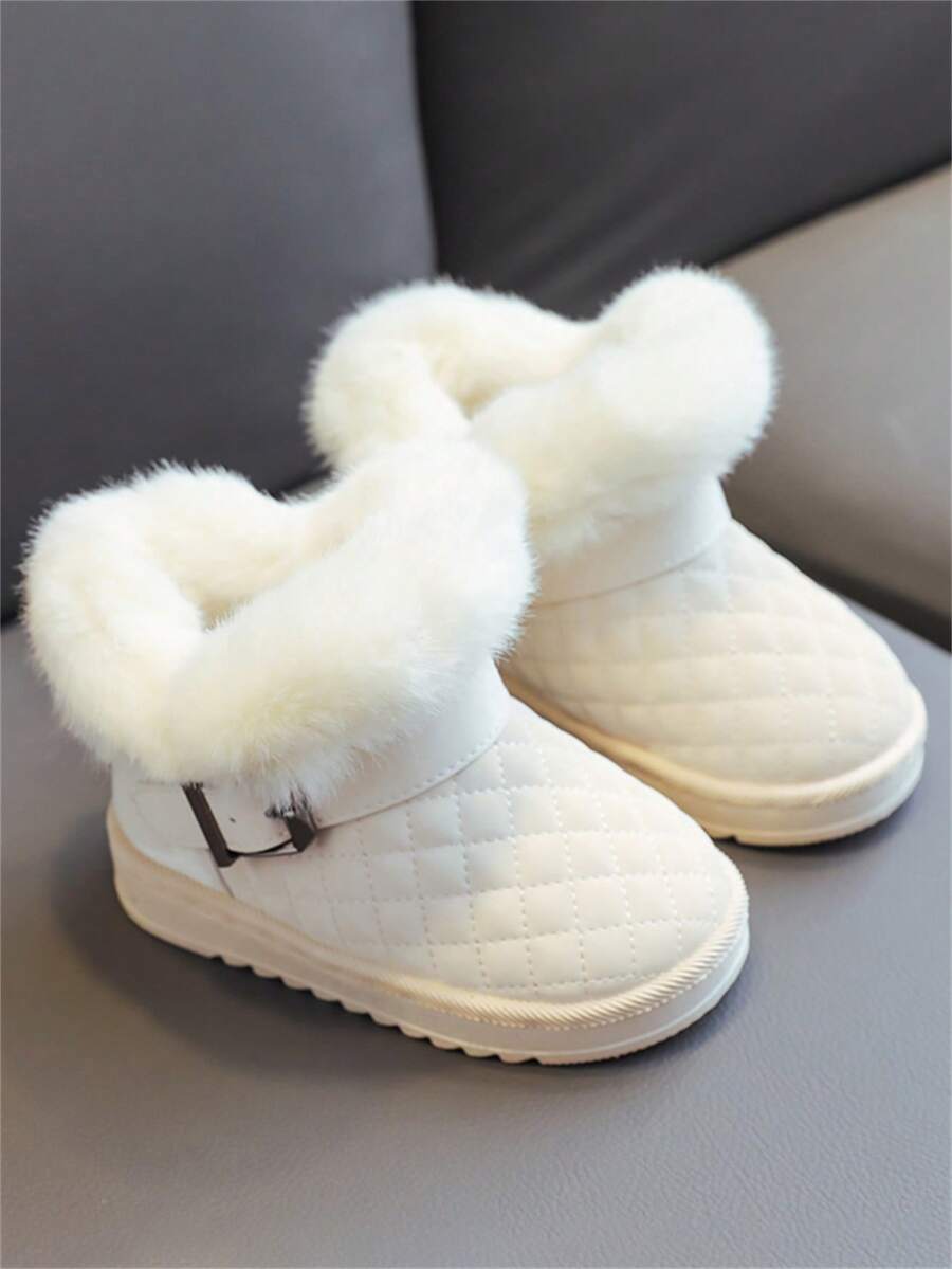 1 Pair Beige Baby Snow Boots, New Autumn/Winter Kids Shoes, Girls/Boys Warm Boots, Soft Bottom Short Plush Lined, Casual Versatile Lightweight & Comfortable