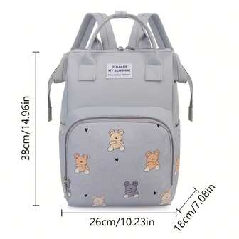 1 pieza Mochila cambiadora de pañales multifuncional para viajes, bolso de pañales, bolso cambiador de bebé para maternidad, bolsillos prácticos, tela Oxford, compatible con cochecito