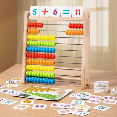 Colorful Wooden Abacus Counting Frame, Math Calculation Tool For Addition, Subtraction, Multiplication And Division, Suitable For Students, Math Supplies