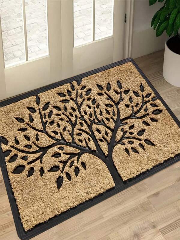 1 pezzo Zerbino con motivo albero della vita, tappetino piccolo con densità di 830g/㎡, tappeto d'ingresso, morbido e soffice, amichevole per la pelle, anti-pilling, facile da curare, lavabile in lavatrice, inodore, adatto per la decorazione della casa e della stanza