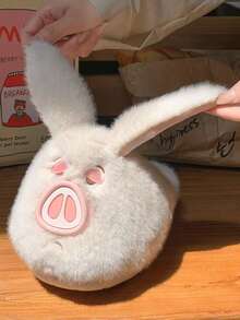 1 par de pantuflas planas con diseño de cerdo de dibujos animados, antideslizantes y suaves, adecuadas para otoño/invierno, unisex para adolescentes y adultos