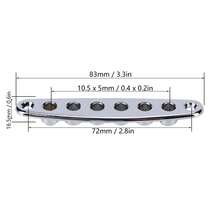 Placa de paso de cuerdas de guitarra, placa de casquillo de paso de cuerdas del puente de guitarra para piezas de guitarra eléctrica y bajo (Plata, 1 pieza)