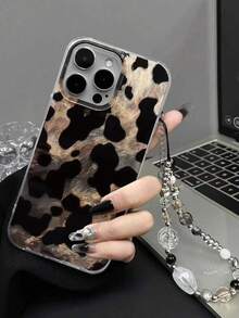 Husă de telefon minimalistă cu perle artificiale, imprimeu leopard, vopsită în stil ghepard, elegantă, cu ciucuri din pene, decorați pentru brățară, compatibilă cu 17 PROMAX /17/16/15 Pro Max, 15 Pro Max, 13/14/11/12/XS/XR/7/8/SE2, Galaxy A14/A15/S23/A50/A12/A32/A52/A72/A51/A21S/A13/A14/S22/S23 Ultra/S20 FE, cadou de ziua de naștere, versiune internațională, nu versiunea națională, aniversare de primăvară - Multicolor - Vizualizare 6