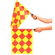 Par Bandeira Xadrez De Arbitro Auxiliar Juiz Bandeirinha De Futebol - A - Visão 5