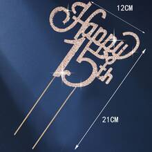 1 件合金水钻蛋糕装饰插牌，“Cheers To 15”生日蛋糕装饰，15 岁生日派对蛋糕中心摆件，情人节配件 - 彩色 - 查看 34