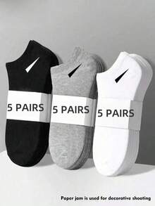 12 Pairs Unisex Simple Plain Black, White And Gray Short Socks, Versatile And Minimal For Everyday Wear