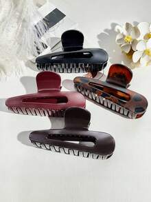 1 Stück/4 Stücke einfarbiger, legerer ABS-Kunststoff Schokoladenbrauner großer Haarkralle Haaraccessoire, vielseitiger hochwertiger 2025 Neudesign Mode Haarspangen elegante Haarklammer Winter Haarklammer