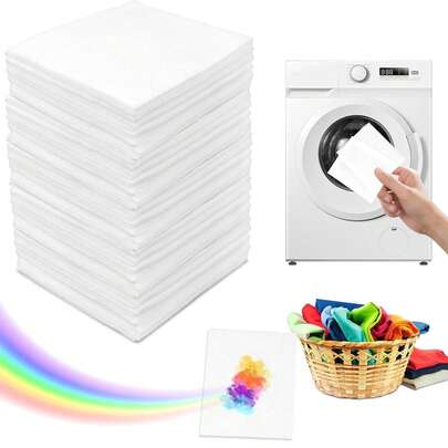 1/30/50/100pcs Colorful Dye Catcher Laundry Sheets - Dye Trapping And Color Transfer Prevention Sheets, For Mixed Wash, Prevents Color Bleeding And Maintains Original Garment Colors, Suitable For Home, School Or Apartment