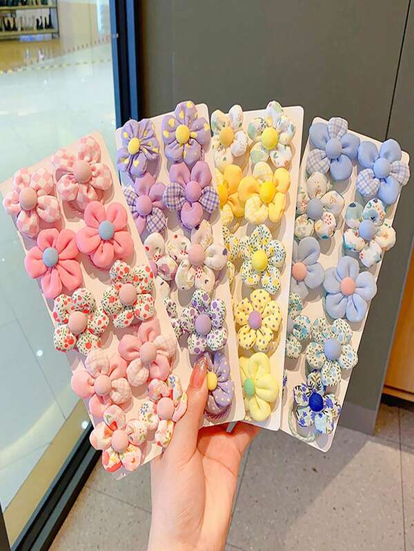 DOU LE 40pcs/Set Women's Cute Floral Fabric Elastic Hair Ties, Printed Hair Scrunchies, Hair Accessories, Spring ,Ponytail Holders ,Hair Elastics ,Hair Rubber Bands ,Hair Rope