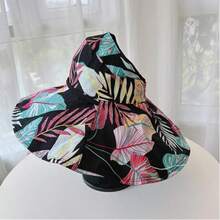 Summer New Black Waterproof Wide Brim Sun Hat, UV Protection, Breathable, Foldable, Ponytail Hole - Reversible Large Brim Sun Hat - View 5