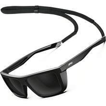 ATTCL - Lentes de sol polarizados deportivos para hombres y mujeres, para ciclismo, conducción, pesca, 100% protección contra los rayos ultravioleta - Blanco-negro/no espejado - Ver 2
